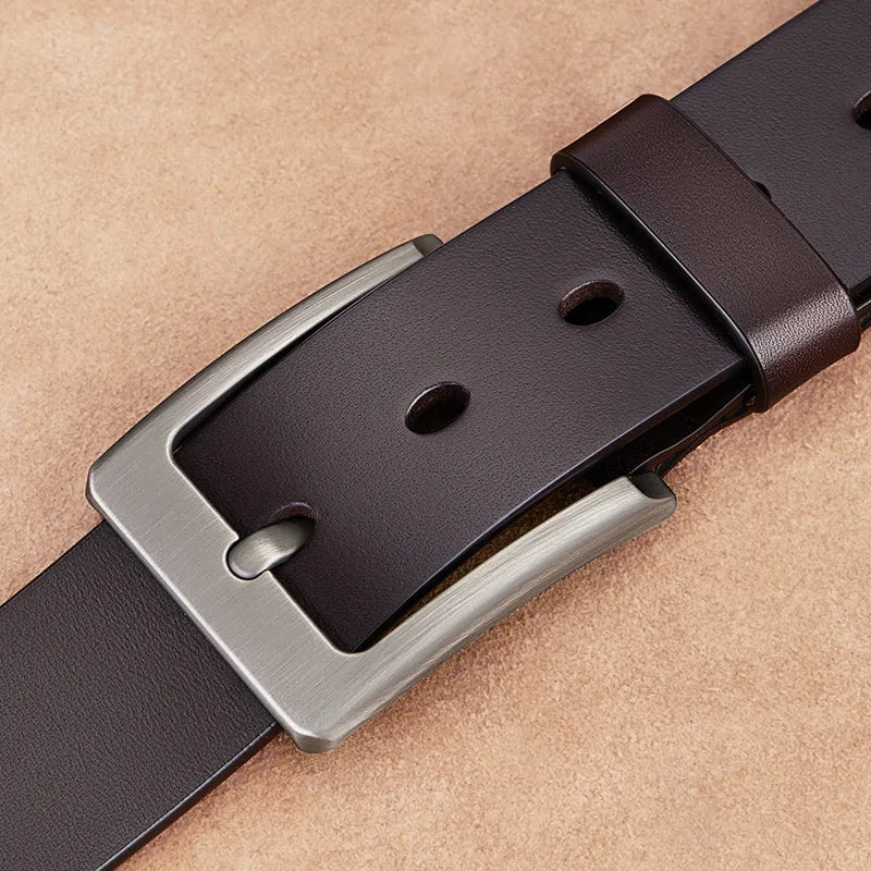 Men’s Leather Belt with Classic Design-Men's Belts-Calvaro-ByCalvaro