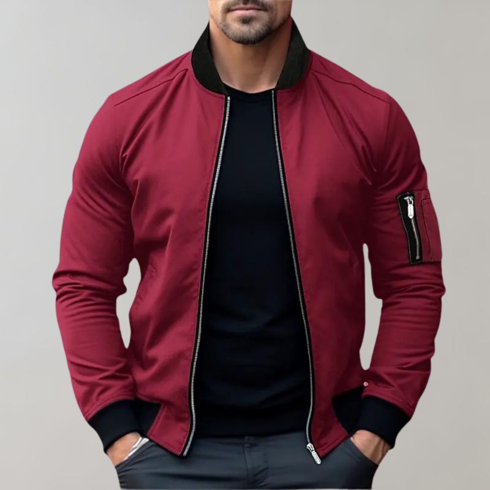 Men's Lightweight Bomber Jacket for All Seasons-Jackets-Calvaro-ByCalvaro