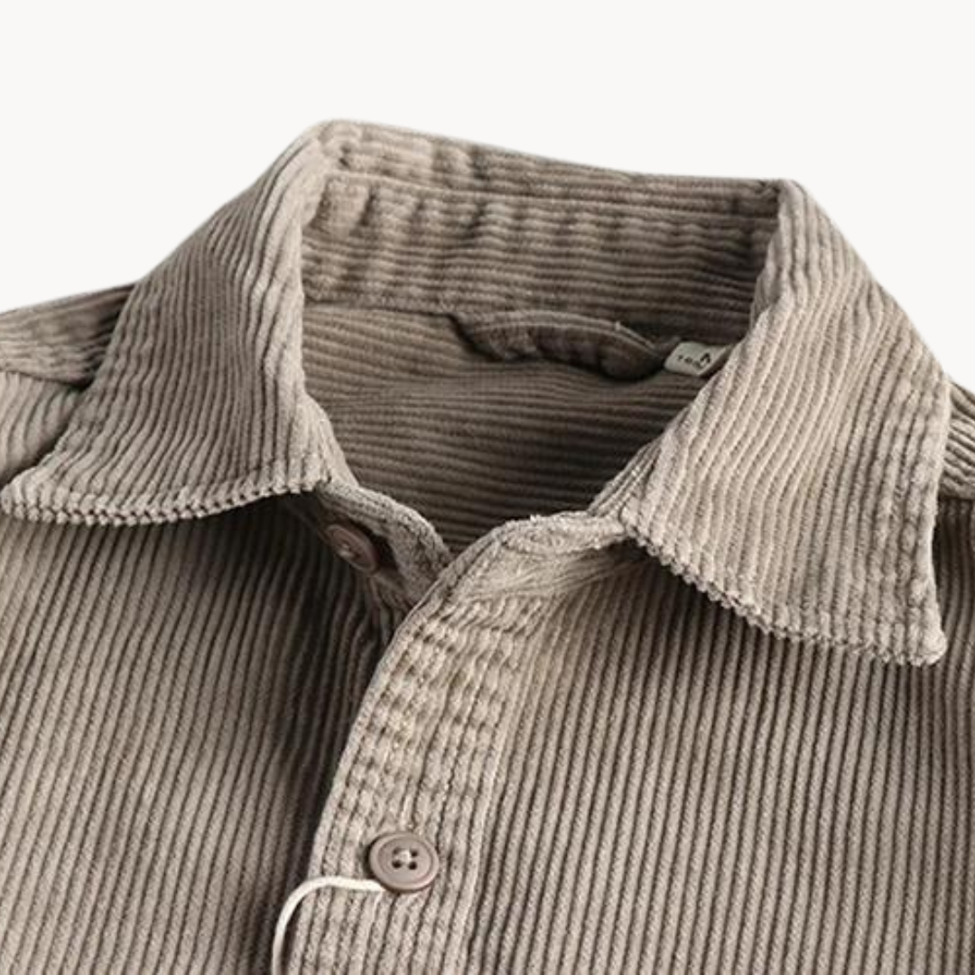 Men’s Long Sleeve Corded Work Shirt-Shirt-Calvaro-ByCalvaro