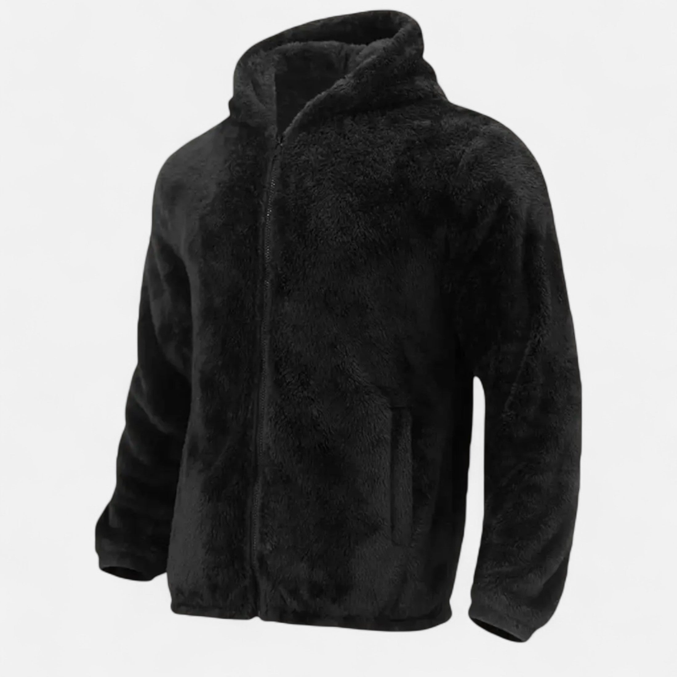 Men’s Plush Fleece Hooded Jacket-Jackets-Calvaro-ByCalvaro