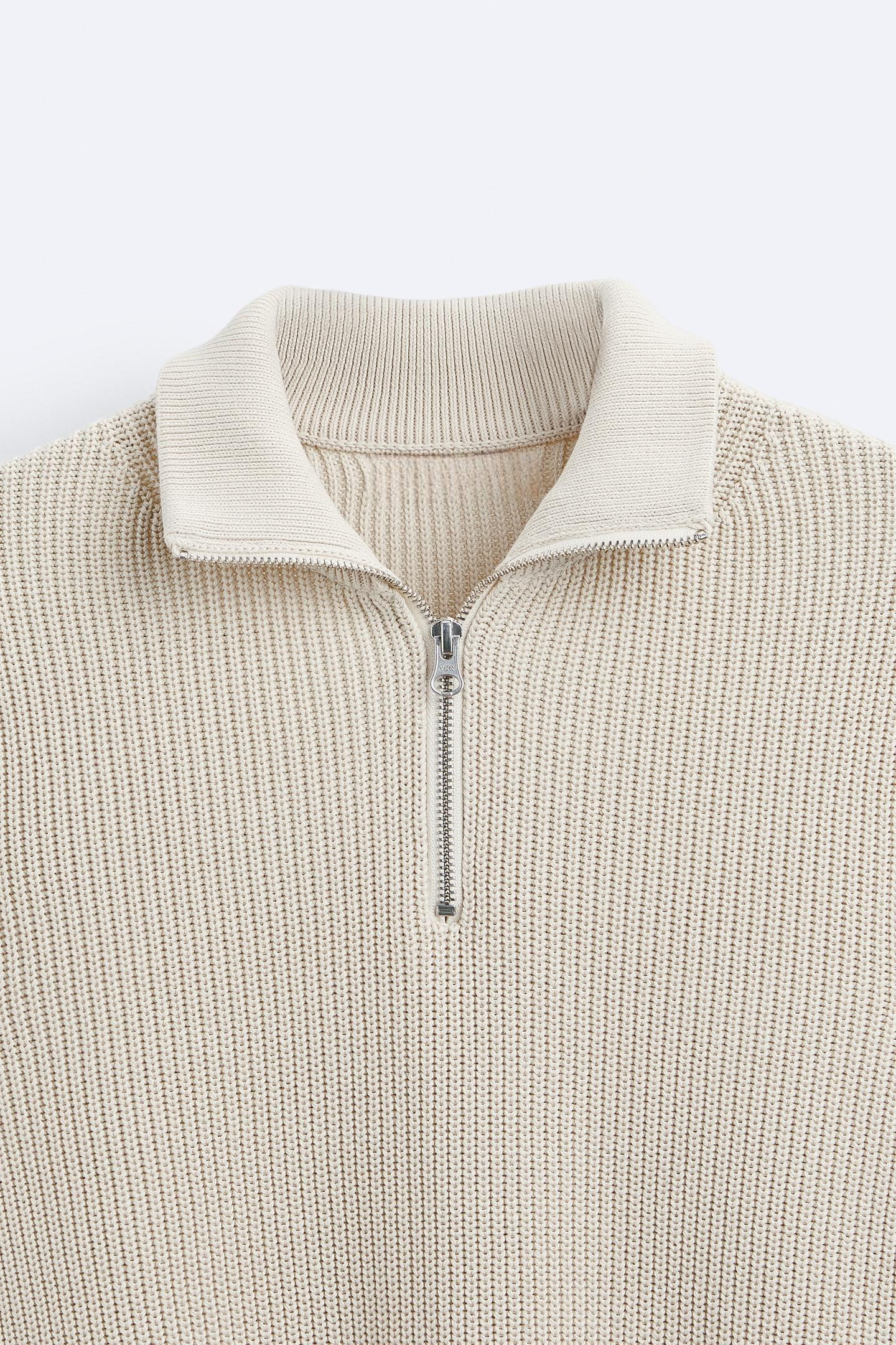 Men’s Quarter Zip Knit Sweater High Collar-Men's Sweaters-Calvaro-ByCalvaro