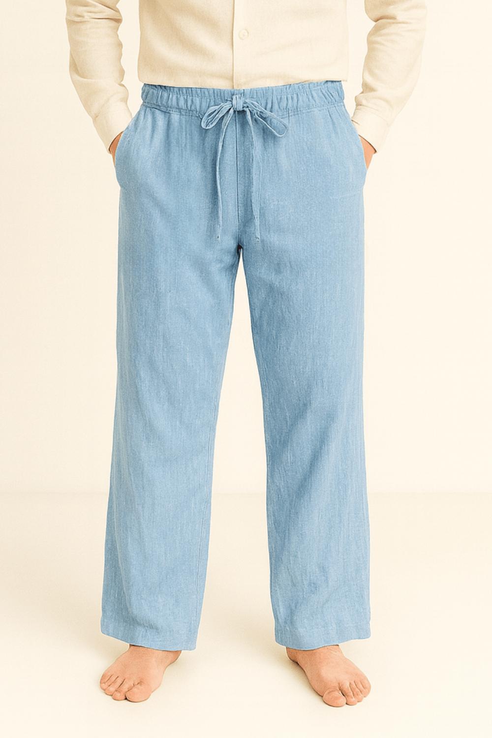 Men’s Relaxed Fit Drawstring Pants-Pants-Calvaro-Blue-S-ByCalvaro