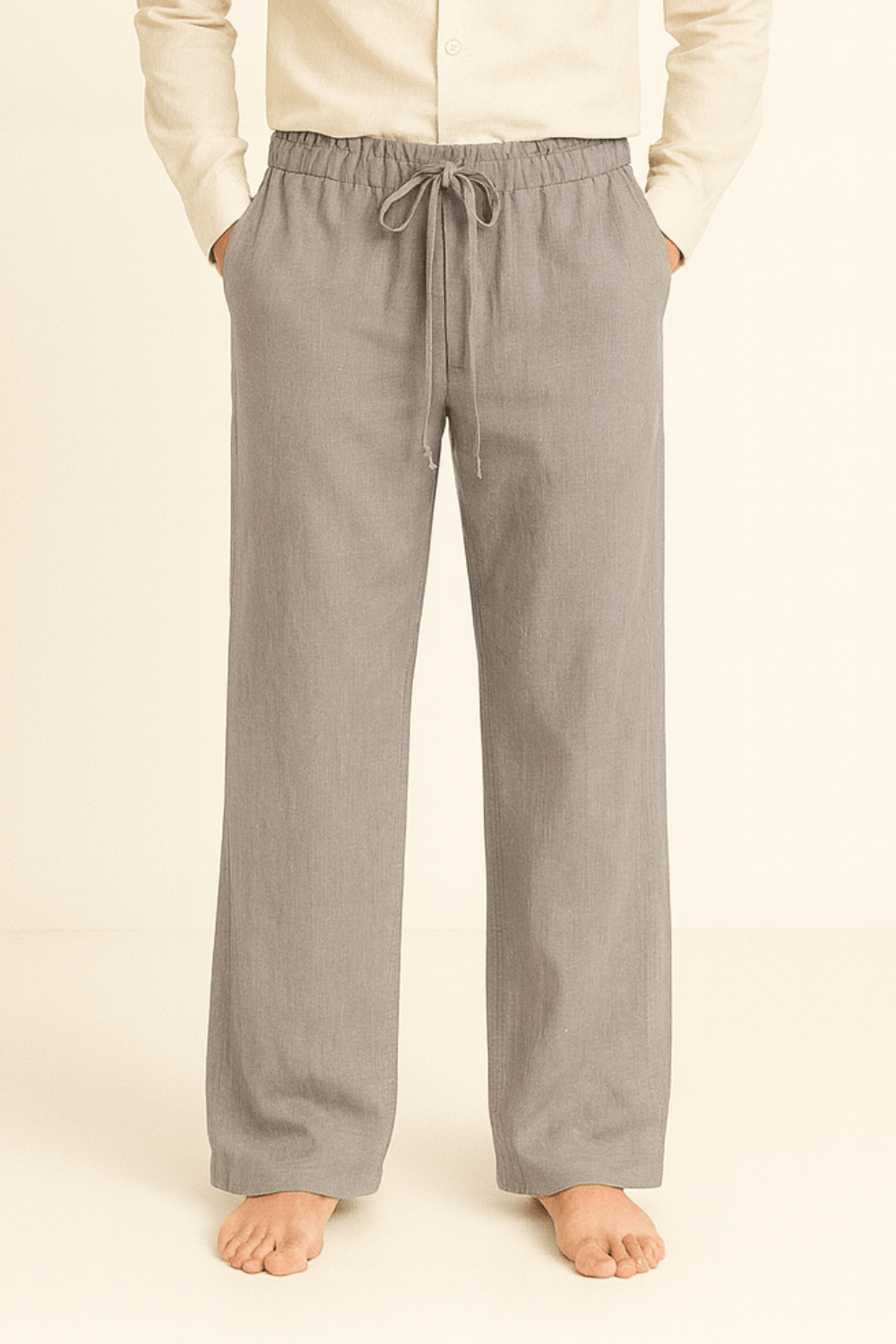 Men’s Relaxed Fit Drawstring Pants-Pants-Calvaro-Grey-S-ByCalvaro