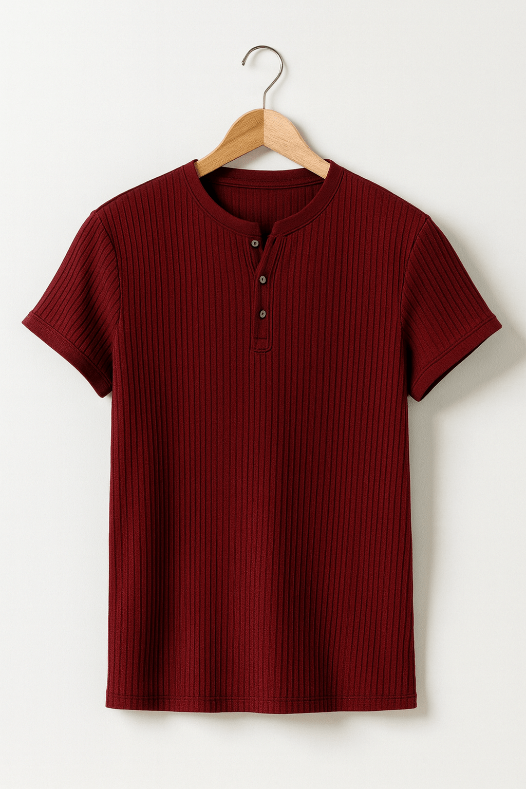 Men's Ribbed Short Sleeve Shirt Top-Shirts-Calvaro-ByCalvaro