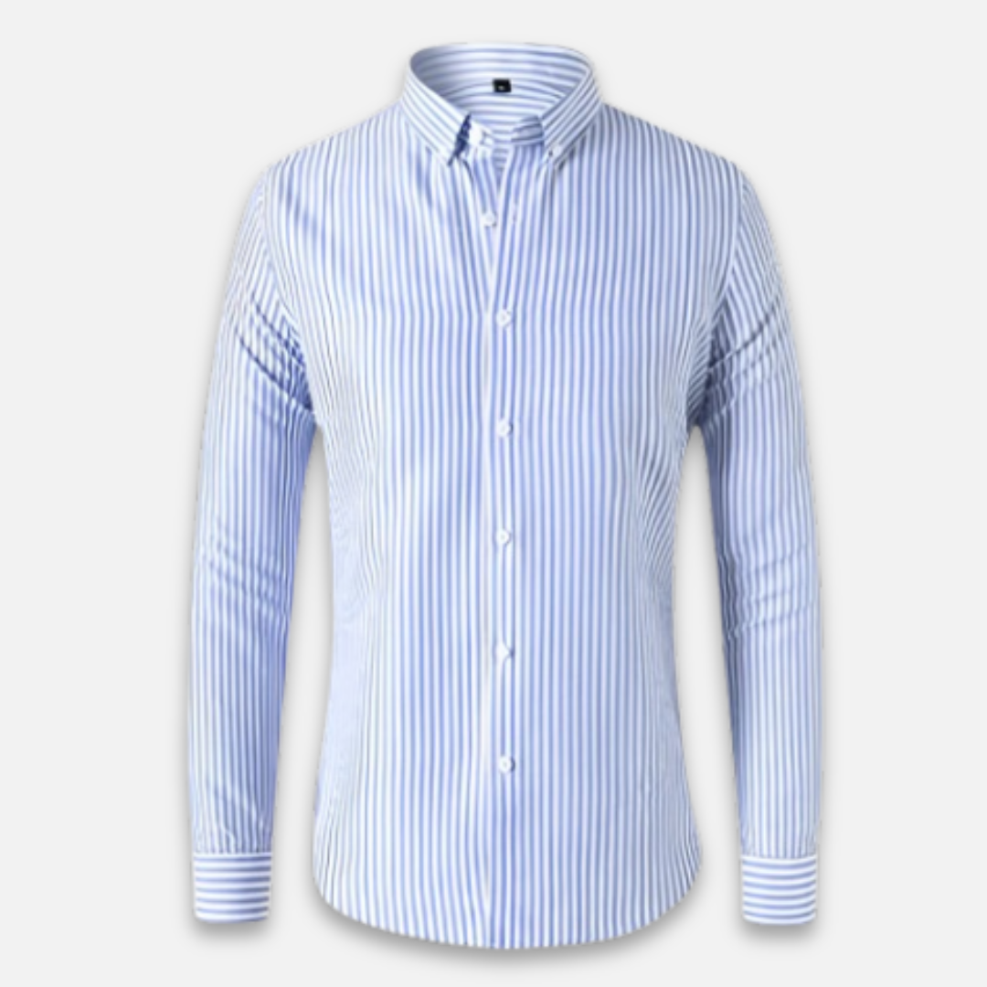 Men’s Soft Blend Striped Overshirt-Men's Shirt-Calvaro-ByCalvaro