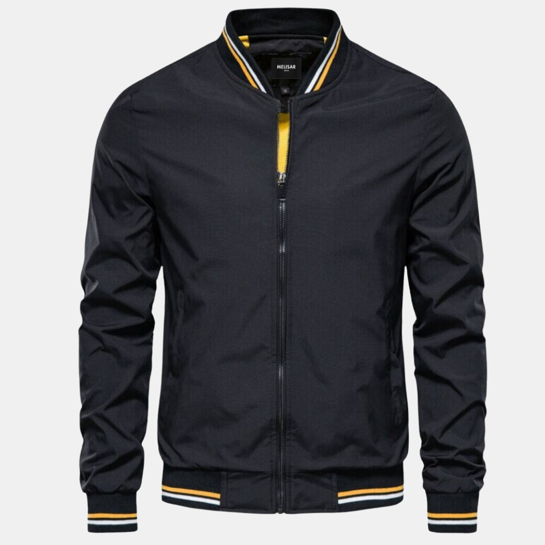 Men's Sporty Bomber Jacket for All Seasons-Jacket-Calvaro-ByCalvaro