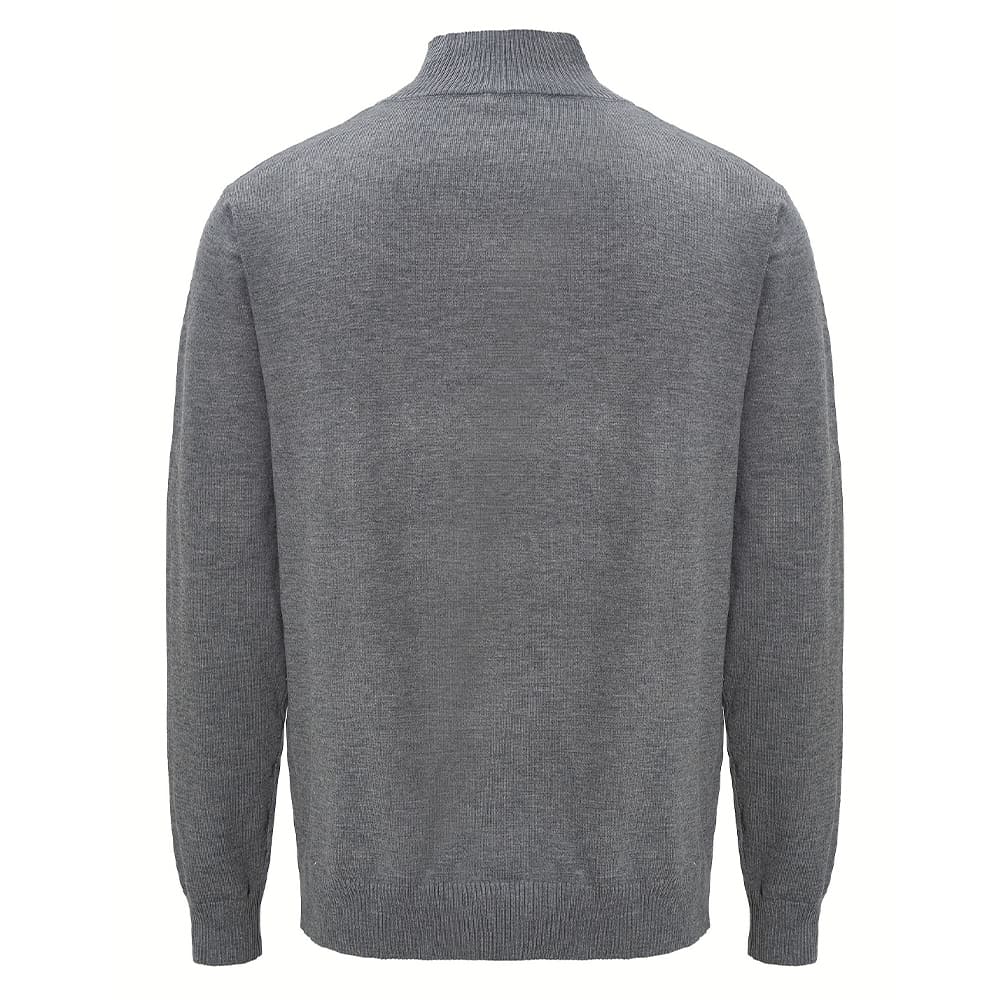 Men’s Stand Collar Zip Sweater-Sweaters-Calvaro-ByCalvaro