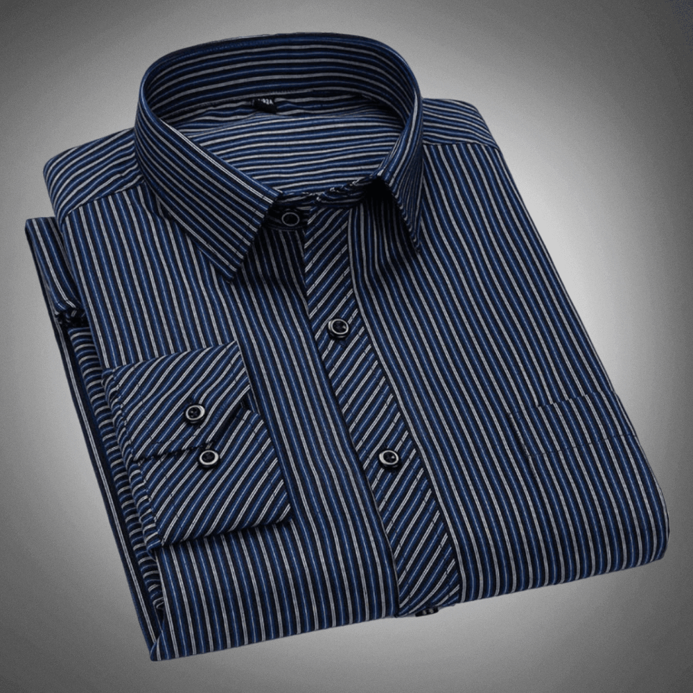Men’s Striped Classic Shirt-Shirts-Calvaro-ByCalvaro