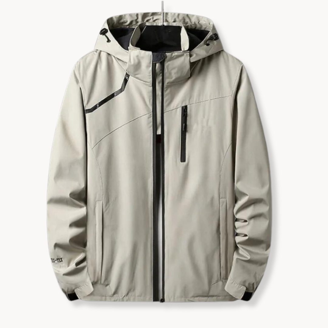 Men’s Stylish Adaptive Windbreaker-Windbreaker-Calvaro-Beige-S-ByCalvaro