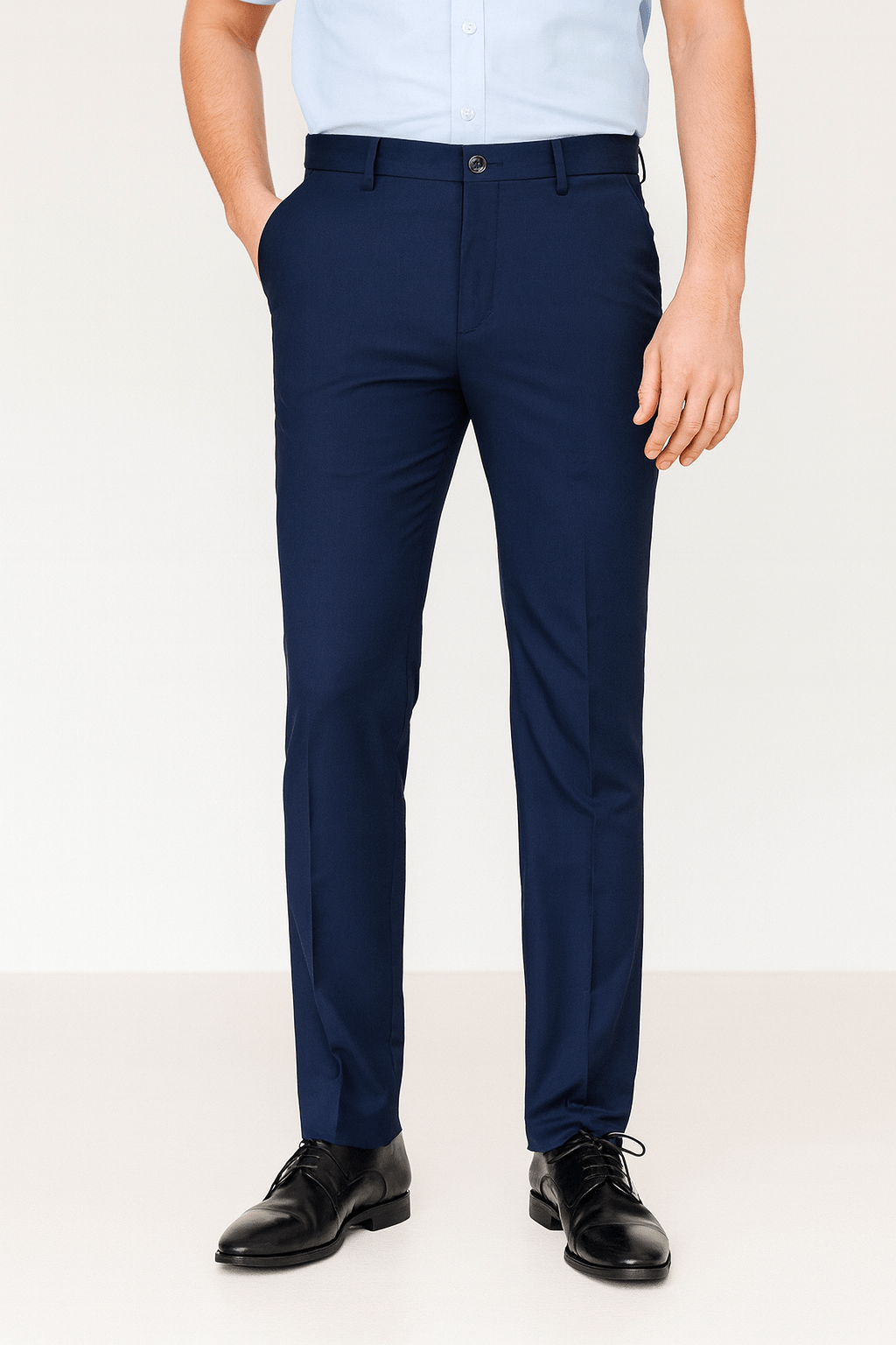 Men’s Stylish Straight Cut Trousers-Trousers-Calvaro-Blue-29-ByCalvaro