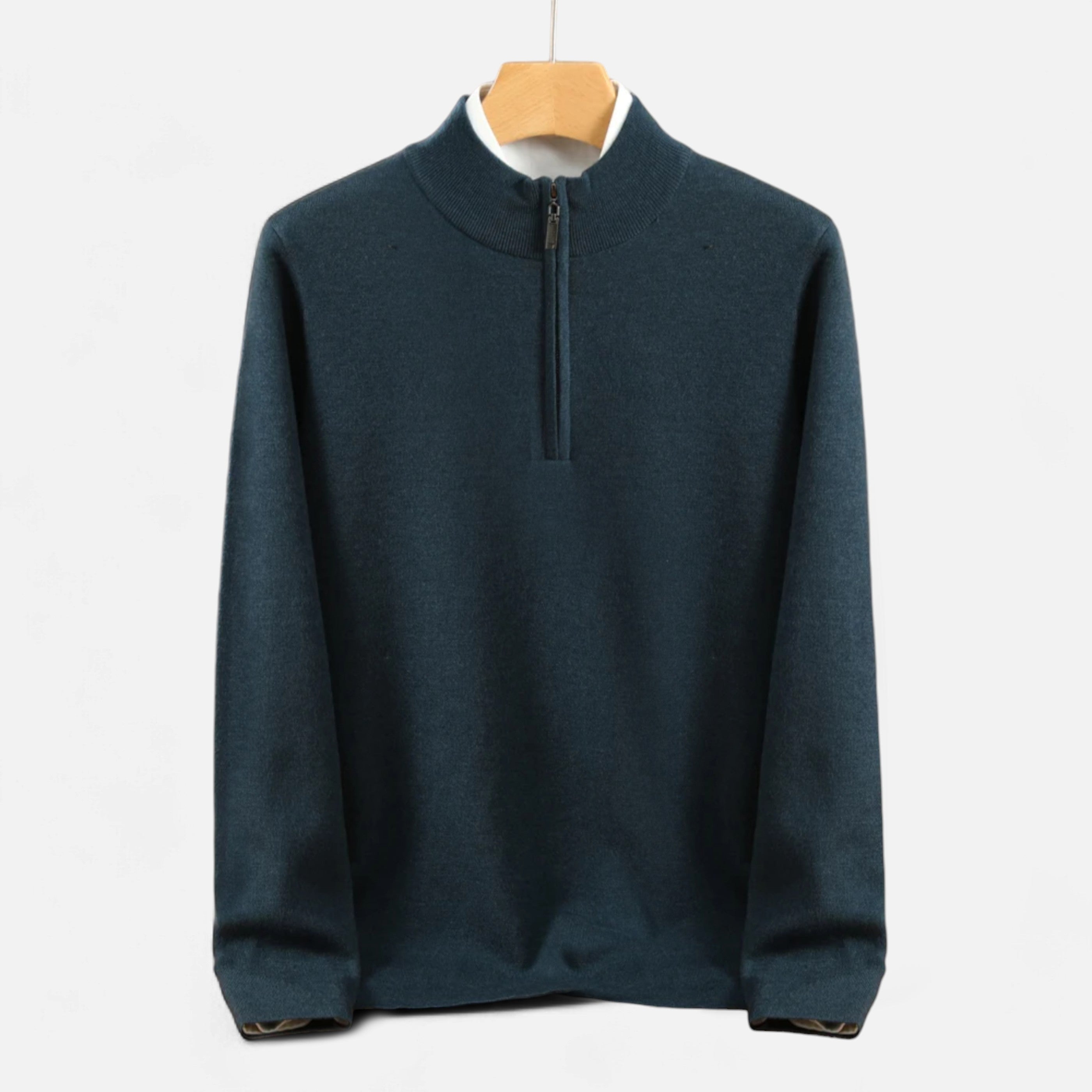Men’s Timeless Half Collar Sweater-Sweaters-Calvaro-Marine Blue-M-ByCalvaro