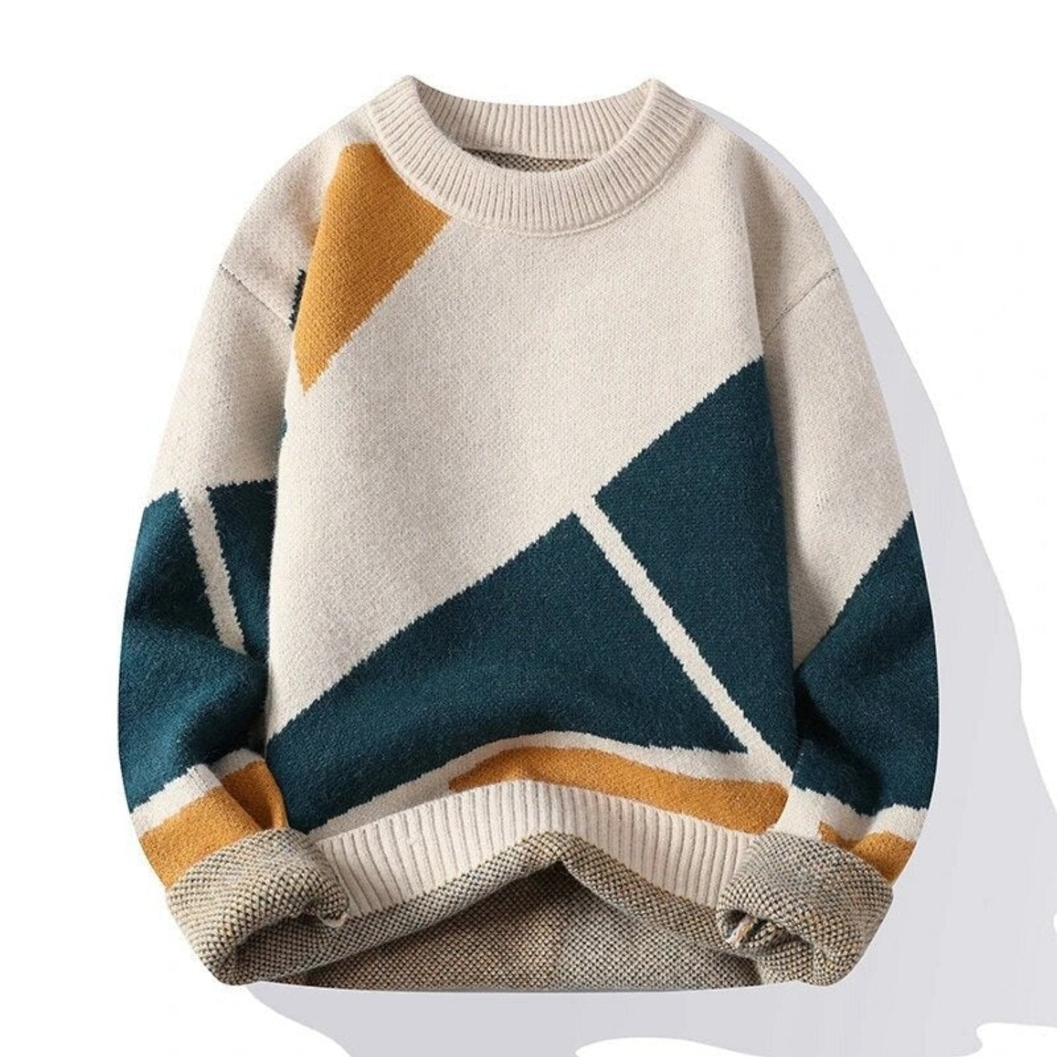 Men’s Trendy Sweater Everyday Casual Style-Sweaters-Calvaro-Beige-XS-ByCalvaro