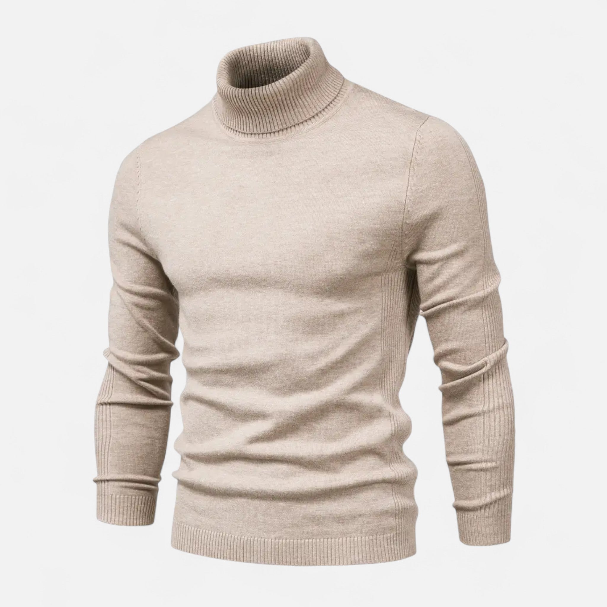 Men’s Turtleneck Sweater Classic Knit-Sweaters-Calvaro-ByCalvaro