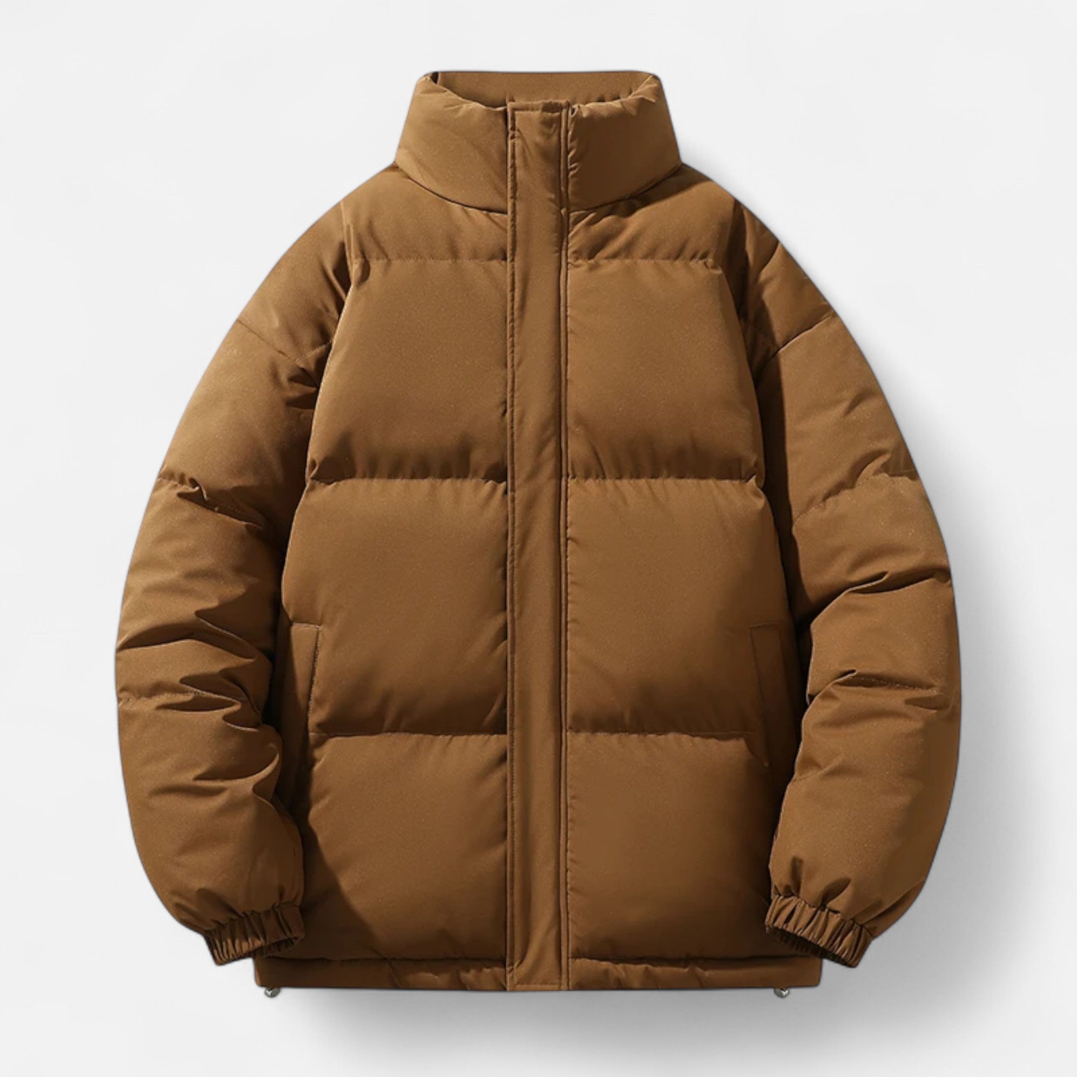 Men’s Waterproof Plus Size Puffer Jacket-Jackets-Calvaro-Brown-M-ByCalvaro