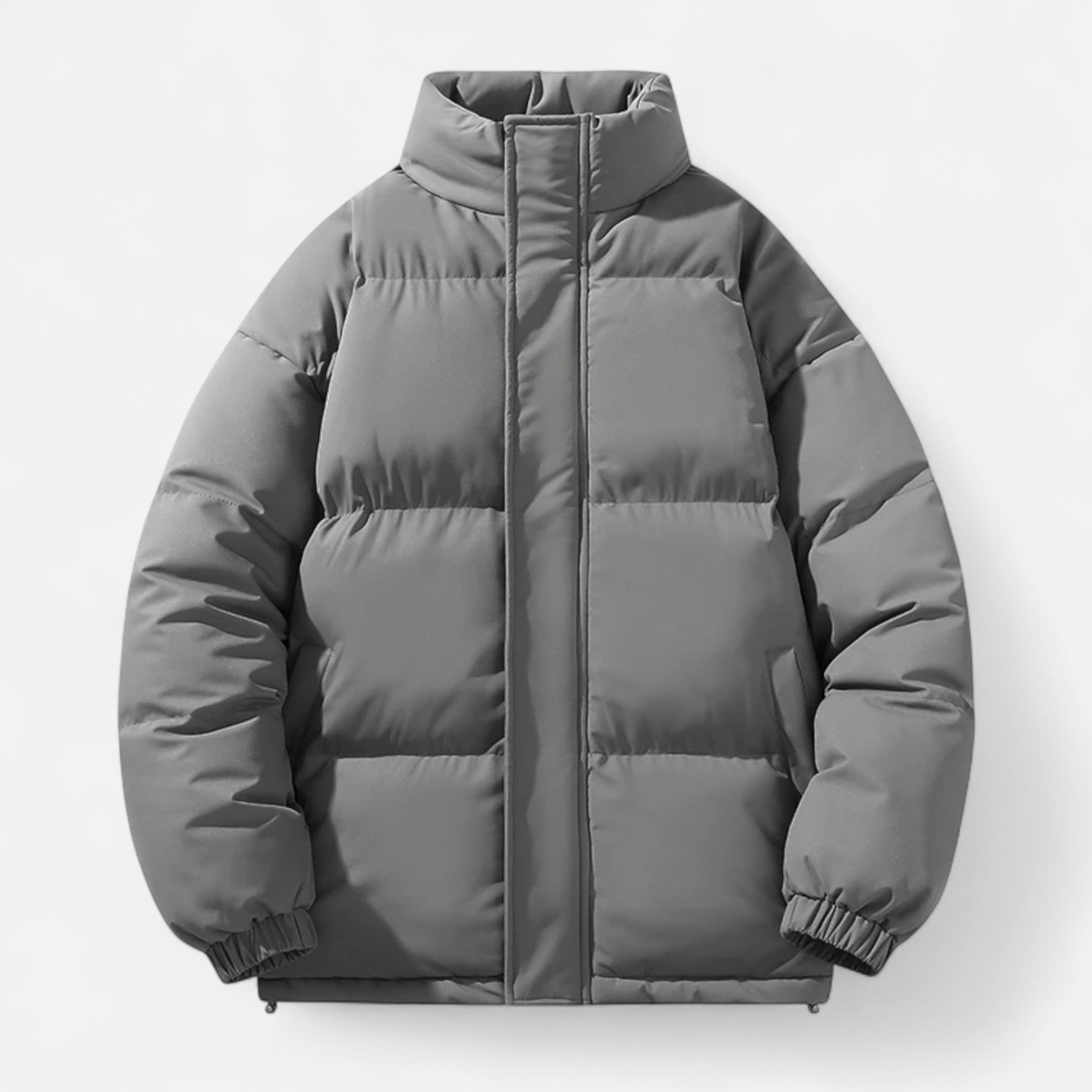 Men’s Waterproof Plus Size Puffer Jacket-Jackets-Calvaro-Grey-M-ByCalvaro