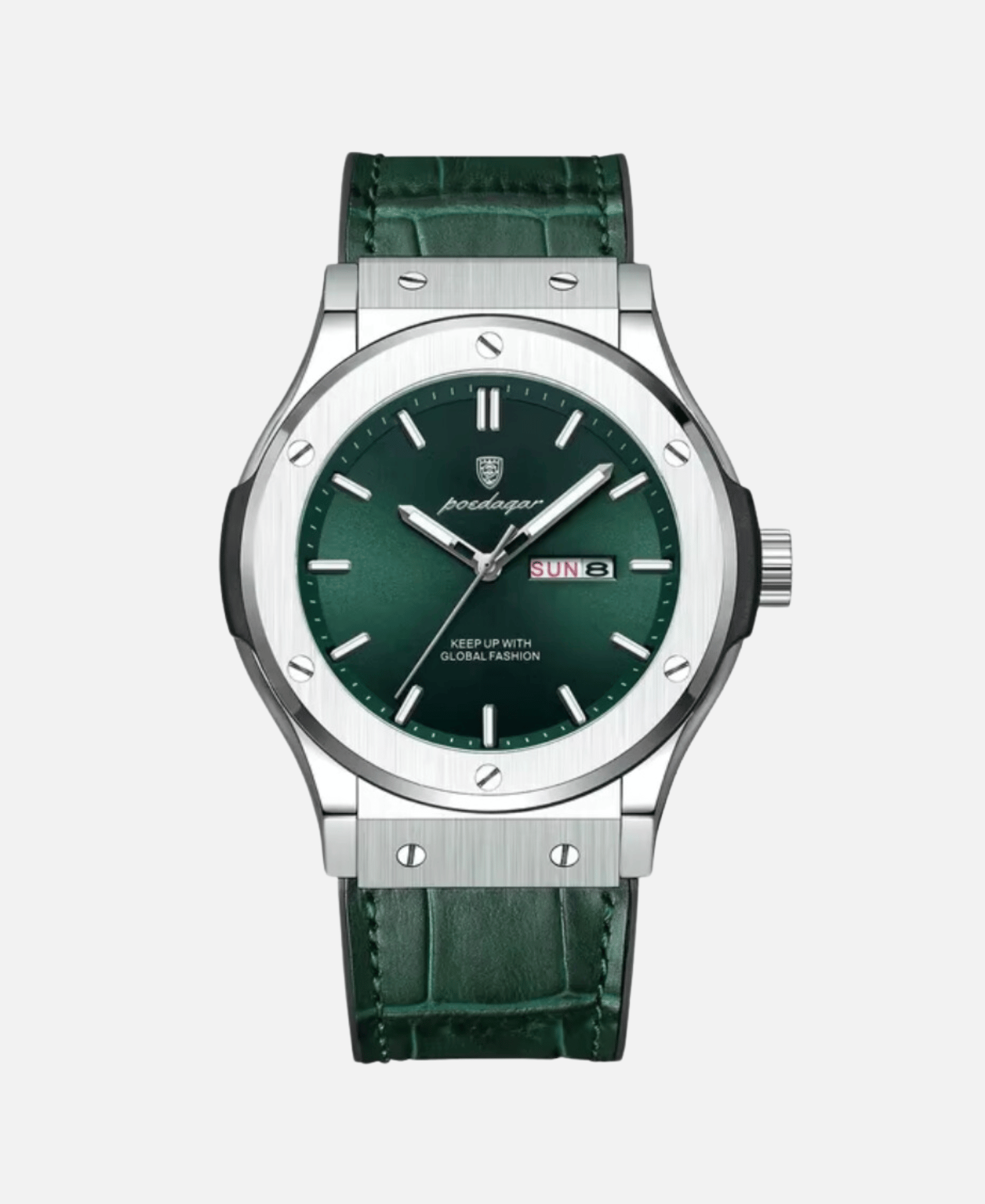 Calvaro Leather Quartz Waterproof-Watches-Calvaro-Green-ByCalvaro