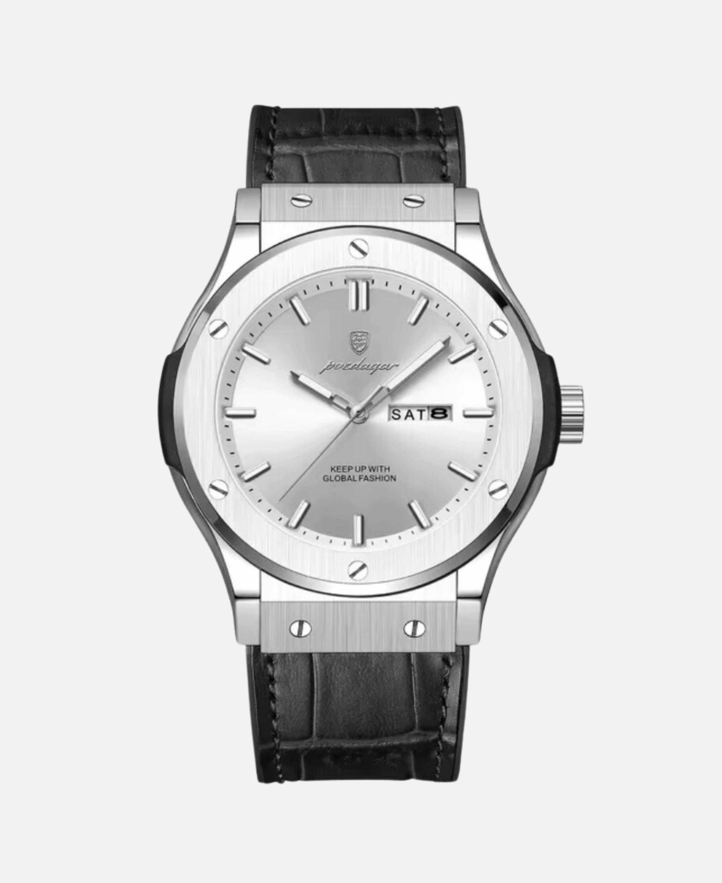 Calvaro Leather Quartz Waterproof-Watches-Calvaro-White-ByCalvaro