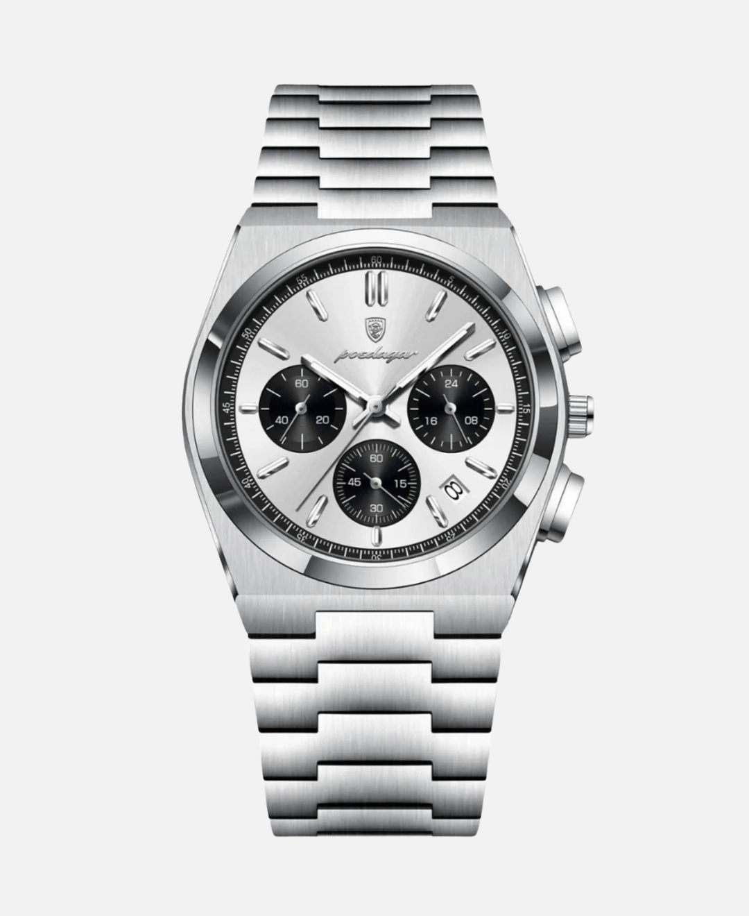 Calvaro Chronograph Quartz Watch-Watches-Calvaro-Silver/ White / Black-ByCalvaro