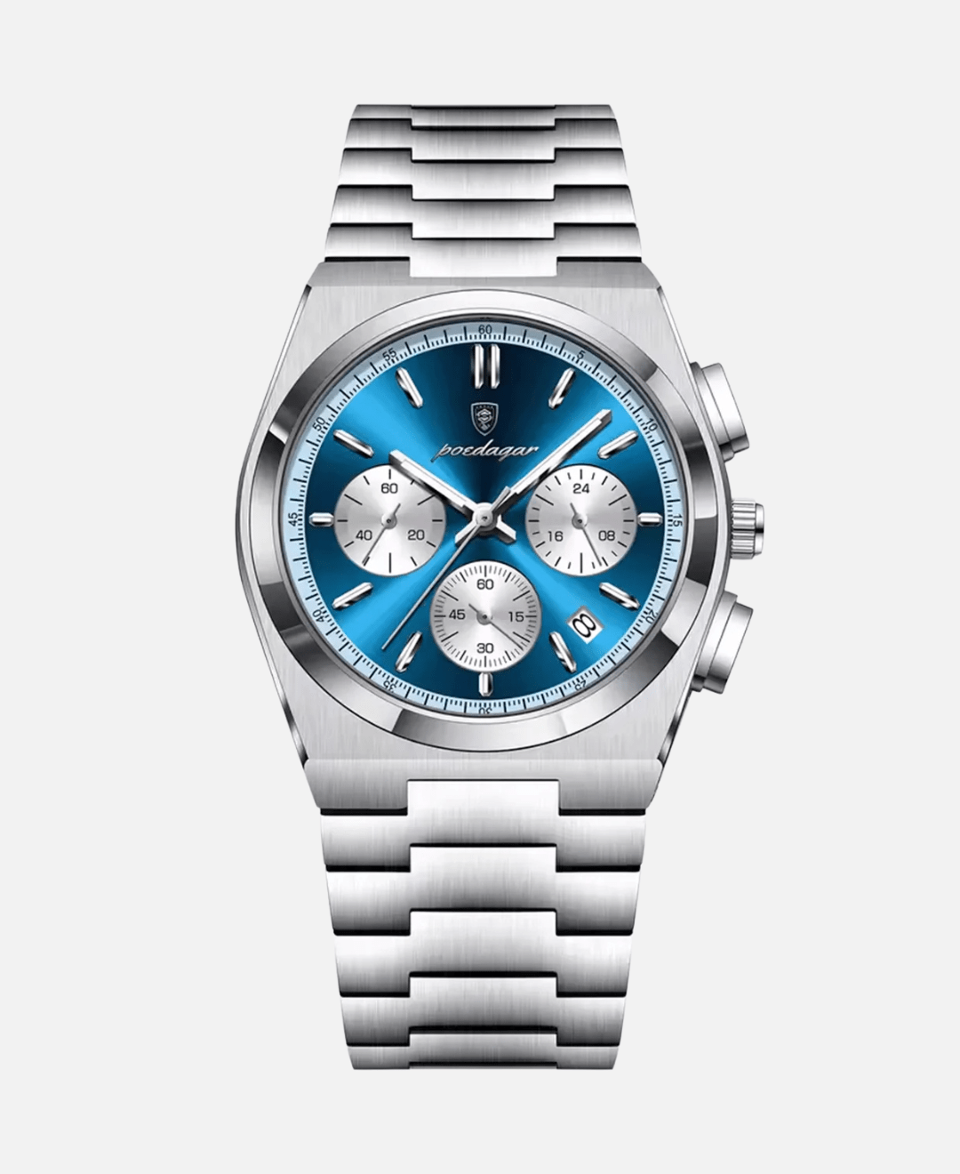 Calvaro Chronograph Quartz Watch-Watches-Calvaro-Silver/ Blue-ByCalvaro